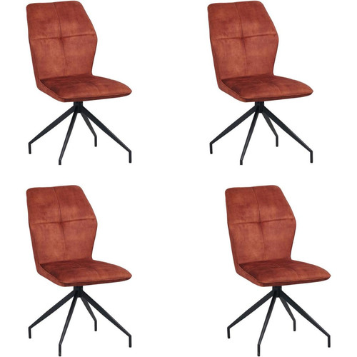 3S. x Home - Lot de 4 chaises JULES Marron  - Nouveautés Meuble Et Déco Design