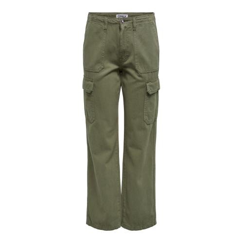 Only - Pantalon cargo taille haute vert - Nouveaute vetements femme vert