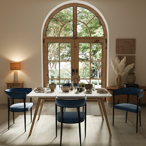 POTIRON PARIS - Chaise de salle à manger design bleu marine  - POTIRON PARIS