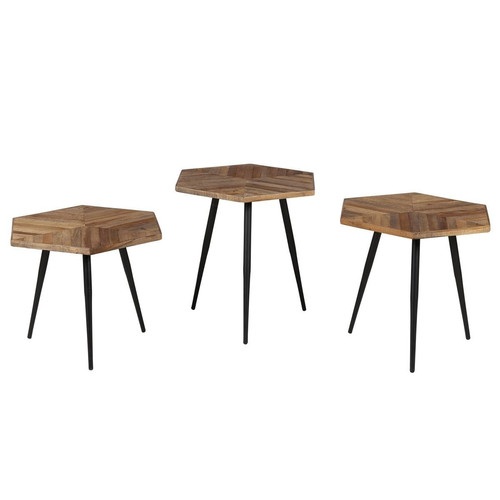 3S. x Home - Lot de 3 Tables Gigognes Bois NASH - Nouveautés Meuble Et Déco Design