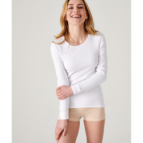 Damart - Tee Shirt Manches Longues. Blanc - Damart Vêtements Femmes