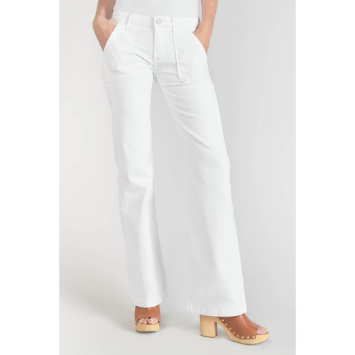 Le Temps des Cerises - Jeans flare, très évasé , longueur 34 blanc en coton Lou - Promo vetements femme blanc